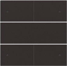 Afwerkingsset voor 4-voudige potentiaalvrije drukknop 24 V met leds, dark brown coated