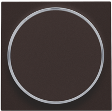 Afwerkingsset met doorschijnende ring zonder symbool voor drukknop 6 A met amberkleurige led met E10-lampvoet, dark brown coated