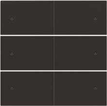 Afwerkingsset voor 6-voudige potentiaalvrije drukknop 24 V met leds, dark brown