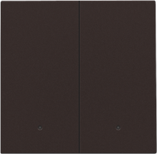 Afwerkingsset met lens voor dubbele elektronische schakelaar of drukknop, dark brown coated