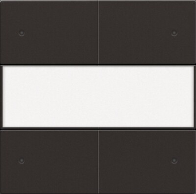 Afwerkingsset voor 4-voudige potentiaalvrije drukknop 24 V met led en tekstveld, dark brown coated