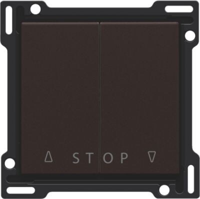 Afwerkingsset voor tweevoudige rolluikdrukknop voor elektronische sturingen, dark brown coated