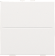 Enkelvoudige toets voor draadloze schakelaar of drukknop met 2 bedieningsknoppen, white coated