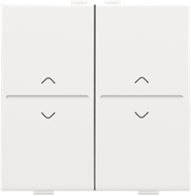 Tweevoudige toets met pijltjes 'op' en 'neer' voor draadloze schakelaar of drukknop met 4 bedieningsknoppen, white coated