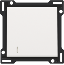 Afwerkingsset met lens voor enkelvoudige schakelaar of drukknop, white coated