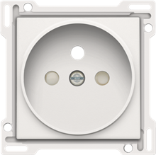 Afwerkingsset voor stopcontact met penaarde en kinderveiligheid, inbouwdiepte 21 mm, white coated