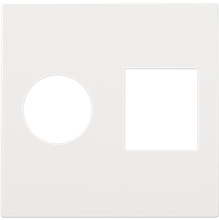 Afwerkingsset voor enkelvoudige coaxaansluiting en netwerkaansluiting RJ45, white coated