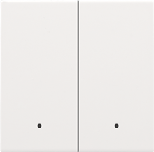 Afwerkingsset met lens voor dubbele elektronische schakelaar of drukknop, white coated