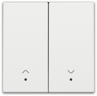Afwerkingsset met lens voor dubbele elektronische rolluikschakelaar,white coated