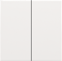 Afwerkingsset voor dubbele elektronische schakelaar of drukknop, white coated