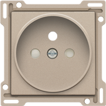 Afwerkingsset voor stopcontact met penaarde en kinderveiligheid, inbouwdiepte 21 mm, champagne coated