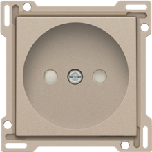 Afwerkingsset voor stopcontact zonder aarding met kinderveiligheid, inbouwdiepte 21 mm, champagne coated