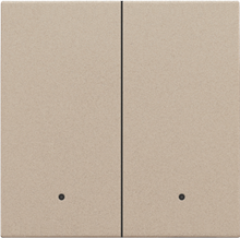 Afwerkingsset met lens voor dubbele elektronische schakelaar of drukknop, champagne coated