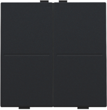 Tweevoudige toets voor draadloze schakelaar of drukknop met 4 bedieningsknoppen, black coated