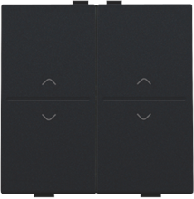 Tweevoudige toets met pijltjes 'op' en 'neer' voor draadloze schakelaar of drukknop met 4 bedieningsknoppen, black coated