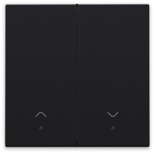 Afwerkingsset met lens voor dubbele elektronische rolluikschakelaar,black coated