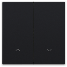 Afwerkingsset voor dubbele elektronische rolluikschakelaar, black coated