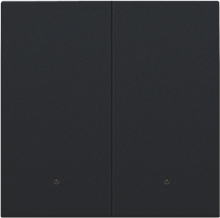 Afwerkingsset met lens voor dubbele elektronische schakelaar of drukknop, black coated