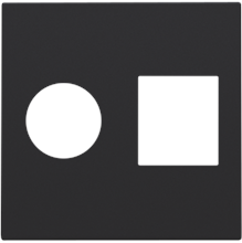Afwerkingsset voor enkelvoudige coaxaansluiting en netwerkaansluiting RJ45, black coated