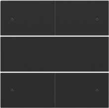 Afwerkingsset voor 4-voudige potentiaalvrije drukknop 24 V met leds, black coated