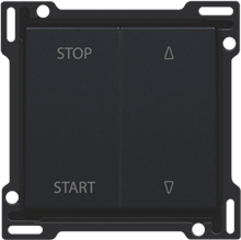 Afwerkingsset voor elektrisch gescheiden rolluikschakelaar, black coated