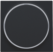 Afwerkingsset met doorschijnende ring zonder symbool voor drukknop 6 A met amberkleurige led met E10-lampvoet, black coated