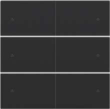 Afwerkingsset voor 6-voudige potentiaalvrije drukknop, 24 V, met leds, black coated