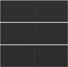 Afwerkingsset voor 6-voudige potentiaalvrije drukknop 24 V, black coated