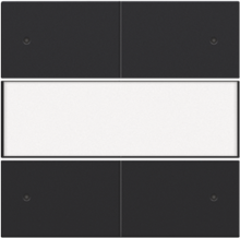 Afwerkingsset voor 4-voudige potentiaalvrije drukknop 24 V met led en tekstveld, black coated
