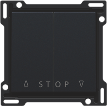Afwerkingsset voor tweevoudige rolluikdrukknop voor elektronische sturingen, black coated