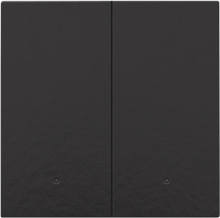 Afwerkingsset met lens voor dubbele elektronische schakelaar of drukknop, piano black coated