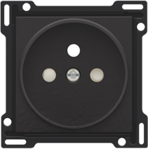 Afwerkingsset voor stopcontact met penaarde en beschermingsafsluiters, inbouwdiepte 21 mm, piano black coated