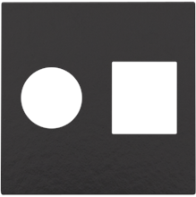 Afwerkingsset voor enkelvoudige coaxaansluiting en netwerkaansluiting RJ45, piano black coated