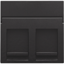 Centraalplaat data 2x RJ, piano black coated