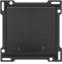 Afwerkingsset voor tweevoudige rolluikdrukknop, piano black coated