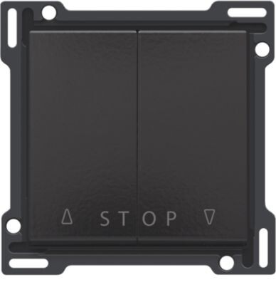 Afwerkingsset voor tweevoudige rolluikdrukknop voor elektronische sturingen, piano black coated