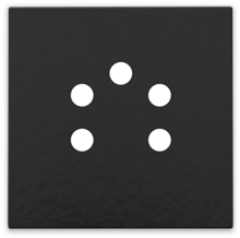 Afwerkingsset voor 5-polige telefooncontactdoos, piano black coated
