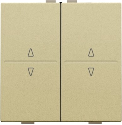 Tweevoudige toets met pijltjes 'op' en 'neer' voor draadloze schakelaar of drukknop met 4 bedieningsknoppen, gold coated