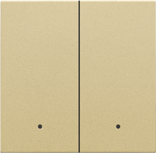 Afwerkingsset met lens voor dubbele elektronische schakelaar of drukknop, gold coated