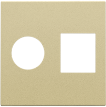 Afwerkingsset voor enkelvoudige coaxaansluiting en netwerkaansluiting RJ45, gold coated