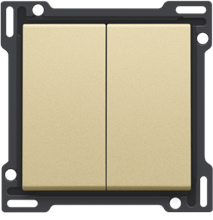 Afwerkingsset voor serieschakelaar, wisselschakelaar + drukknop N.O., dubbele wisselschakelaar of dubbele drukknop N.O. of N.G. , gold coated Afwerkingsset voor serieschakelaar, wisselschakelaar + drukknop N.O., dubbele wisselschakelaar of dubbele drukknop N.O. of N.G. , gold coated