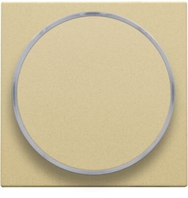 Afwerkingsset met doorschijnende ring zonder symbool voor drukknop 6 A met amberkleurige led met E10-lampvoet, gold coated