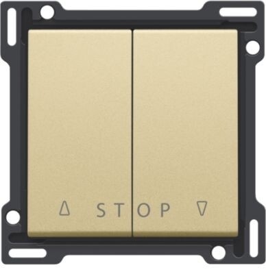 Afwerkingsset voor tweevoudige rolluikdrukknop voor elektronische sturingen, gold coated