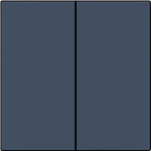 Afwerkingsset voor dubbele elektronische schakelaar of drukknop, blue grey coated