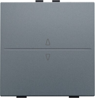 Enkelvoudige toets met pijltjes 'op' en 'neer' voor draadloze schakelaar of drukknop met 2 bedieningsknoppen, blue grey coated