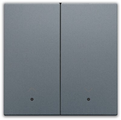 Afwerkingsset met lens voor dubbele elektronische rolluikschakelaar, blue grey coated