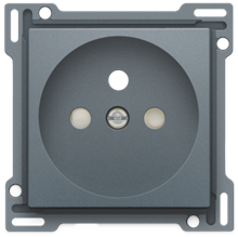 Afwerkingsset voor stopcontact met penaarde en beschermingsafsluiters, inbouwdiepte 28,5 mm, blue grey coated
