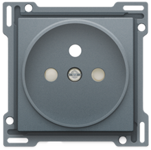 Afwerkingsset voor stopcontact met penaarde en beschermingsafsluiters, inbouwdiepte 21 mm, blue grey coated