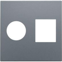 Afwerkingsset voor enkelvoudige coaxaansluiting en netwerkaansluiting RJ45, blue grey coated