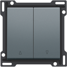 Afwerkingsset voor tweevoudige rolluikdrukknop, blue grey coated
